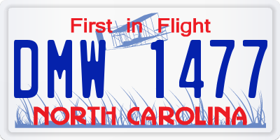 NC license plate DMW1477