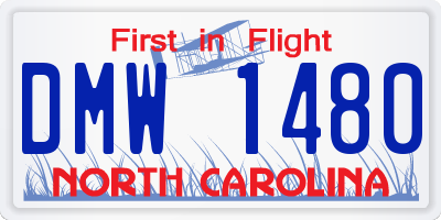 NC license plate DMW1480