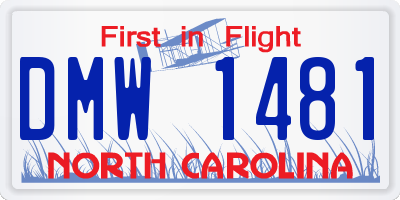 NC license plate DMW1481