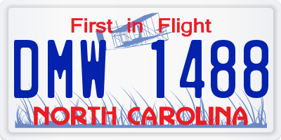 NC license plate DMW1488