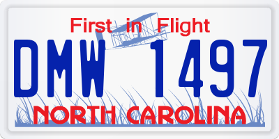 NC license plate DMW1497