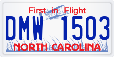 NC license plate DMW1503