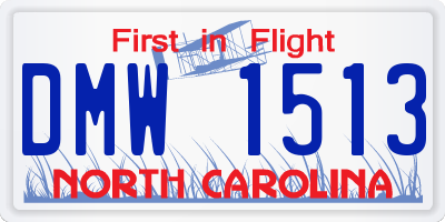 NC license plate DMW1513