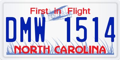 NC license plate DMW1514