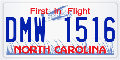 NC license plate DMW1516