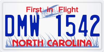 NC license plate DMW1542