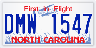 NC license plate DMW1547