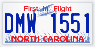 NC license plate DMW1551