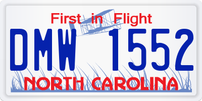 NC license plate DMW1552