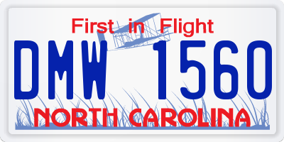 NC license plate DMW1560