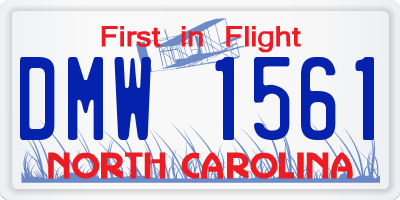 NC license plate DMW1561