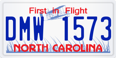 NC license plate DMW1573