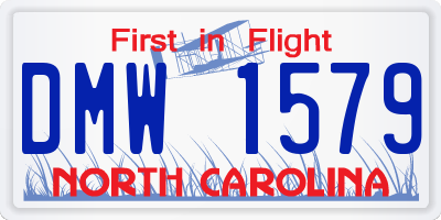 NC license plate DMW1579