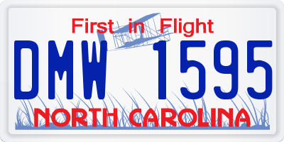 NC license plate DMW1595