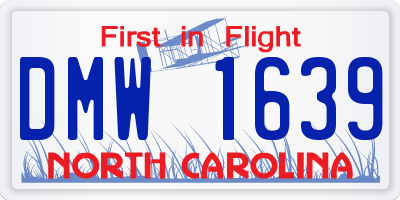 NC license plate DMW1639