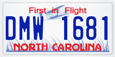 NC license plate DMW1681