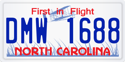 NC license plate DMW1688