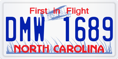 NC license plate DMW1689
