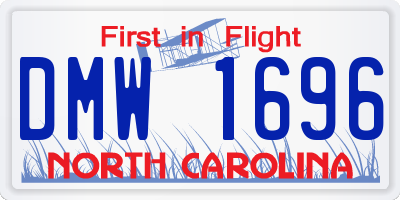 NC license plate DMW1696