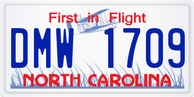 NC license plate DMW1709
