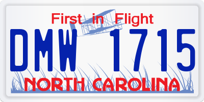 NC license plate DMW1715