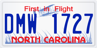 NC license plate DMW1727