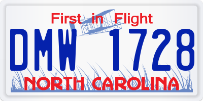 NC license plate DMW1728