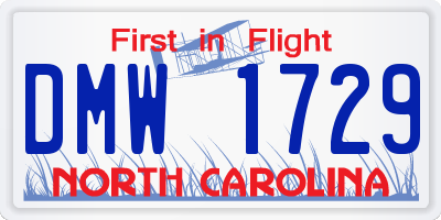 NC license plate DMW1729