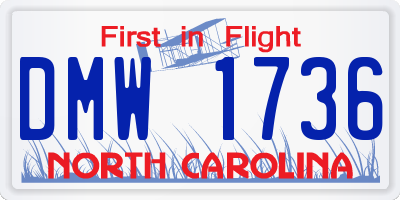 NC license plate DMW1736