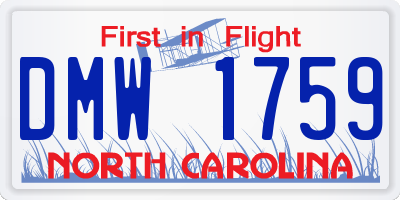 NC license plate DMW1759