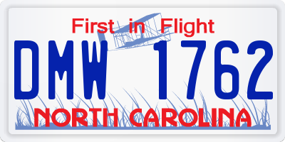 NC license plate DMW1762