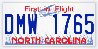 NC license plate DMW1765