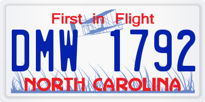 NC license plate DMW1792