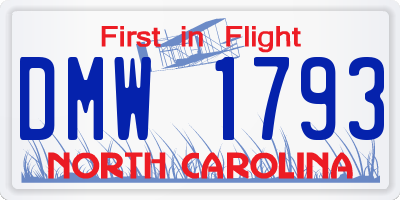 NC license plate DMW1793