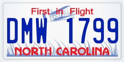 NC license plate DMW1799