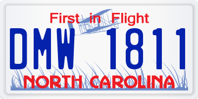 NC license plate DMW1811