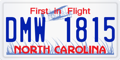 NC license plate DMW1815