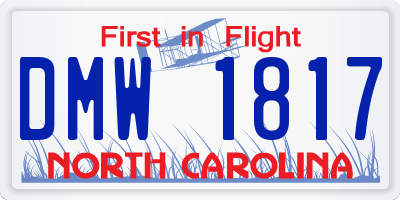NC license plate DMW1817