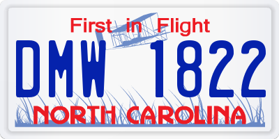 NC license plate DMW1822