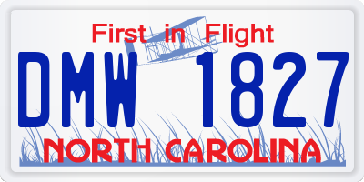 NC license plate DMW1827
