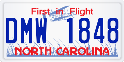 NC license plate DMW1848