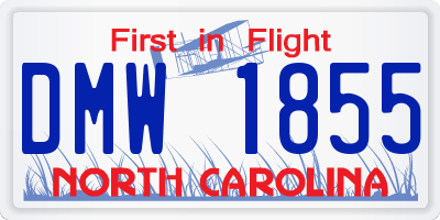 NC license plate DMW1855