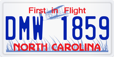NC license plate DMW1859