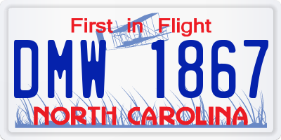 NC license plate DMW1867