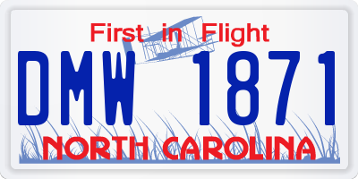 NC license plate DMW1871