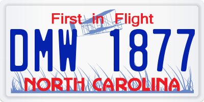 NC license plate DMW1877