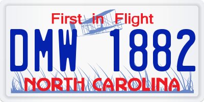 NC license plate DMW1882