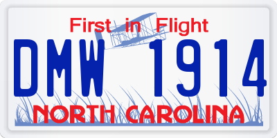 NC license plate DMW1914