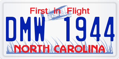 NC license plate DMW1944