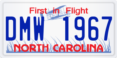 NC license plate DMW1967